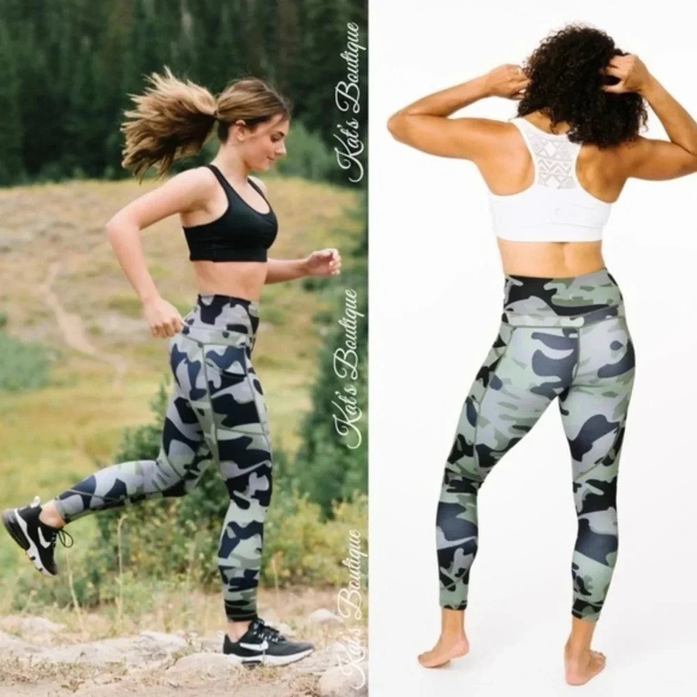 Zyia Light n Tight camo legging with pockets size 4 EUC - Picture 3 of 6